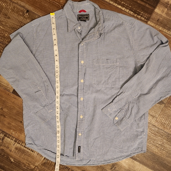Abercrombie & Fitch blue and white long sleeve button down shirt Size La… - Picture 3 of 8
